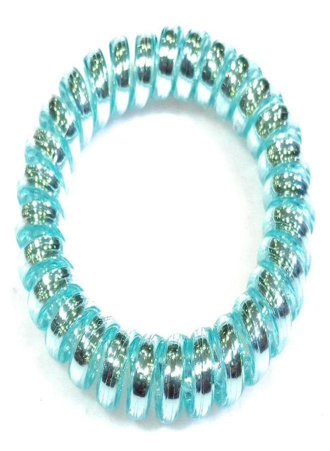 Minta Metallic Spiral Colorful Elastic Girl Rubber Telephone Wire Style Hair Ties Hair Rubber Band Accessories for Girls and Womens. Size 5.5 cm(Set of 5) - Image 4