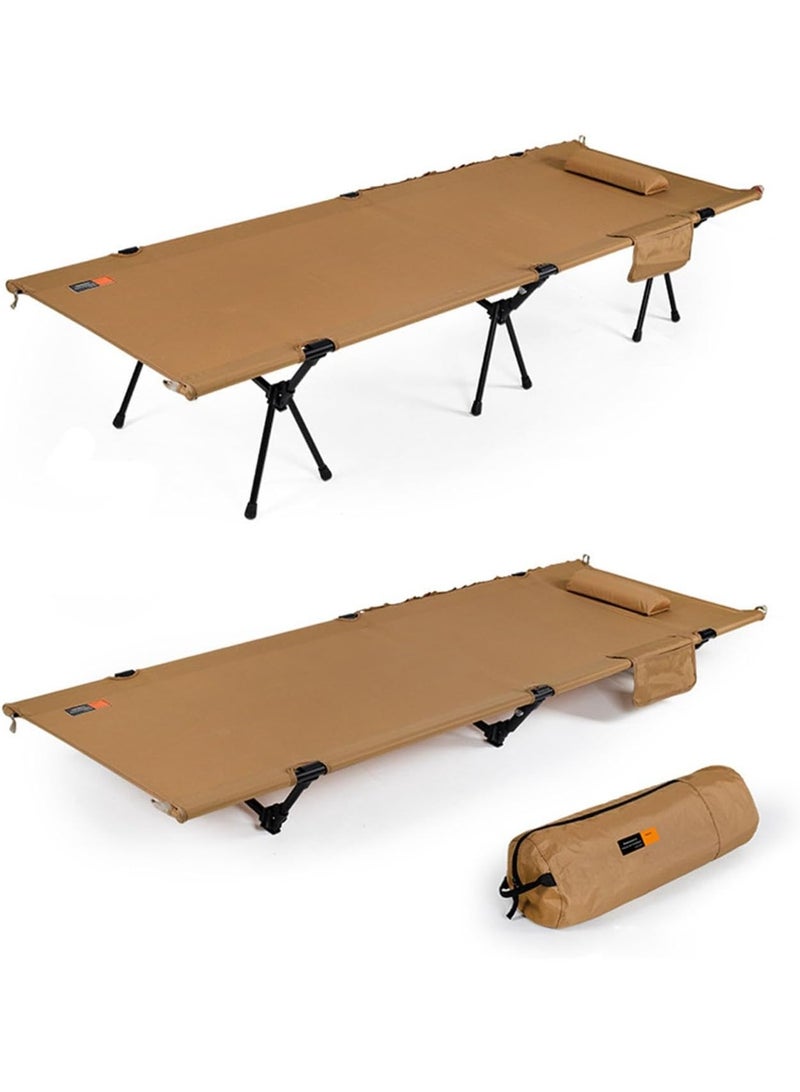 بلو فاير سرير تخييم قابل للطي 2 في 1 مع وسادة – ارتفاع قابل للتعديل (مرتفع / منخفض) 🌙 خفيف الوزن فقط 2.9 كجم مع حقيبة حمل – سرير محمول للرحلات والشاطئ والصيد والتخييم – إطار فولاذي قوي يتحمل حتى 250 كجم - Image 1