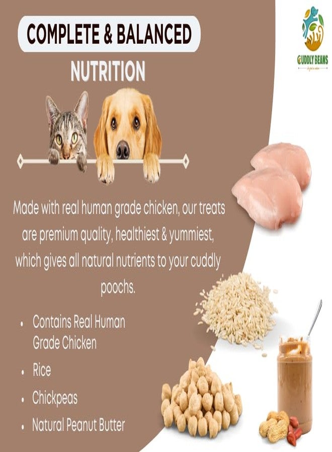 Cuddly Beans مكافآت دجاج بزبدة الفول السوداني من كادلّي بينز | مكافآت دجاج طبيعية وصحية للكلاب والقطط | مكافآت مغذية وسهلة الهضم للكلاب | مكافآت غنية بالبروتين لجميع سلالات الحيوانات الأليفة ومراحل حياتها | (1) - Image 4