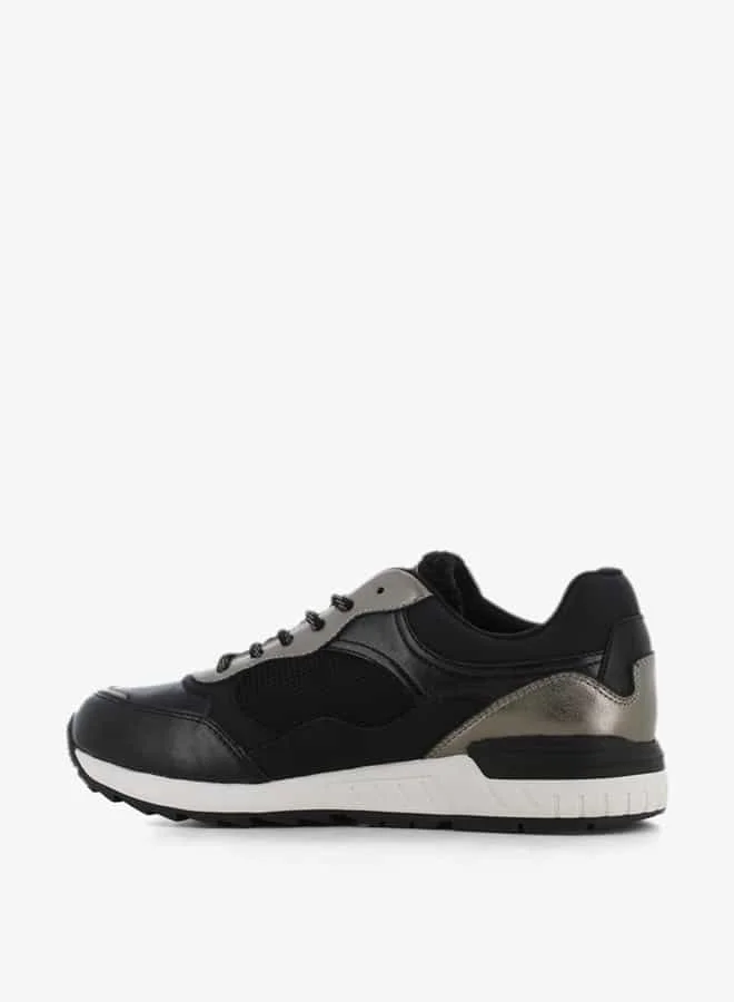 اس جي Women's Panelled Lace-Up Low Ankle Sneakers