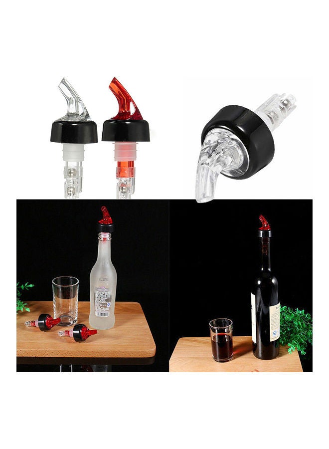 Loquat 6-Piece Plastic Liquor Pourer Dispenser Red/Black 3.8x9.7cm - Image 4