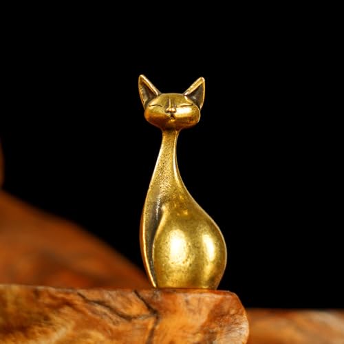 CHOVY Retro Handcrafted Elegant Cat Statue 100 Solid Brass Desk Sleek PeekaBoo Feline in Regal Pose Vintage Style Collectible Art Piece for Home Unique Gift for Cat Lovers Art Collectors - Image 3