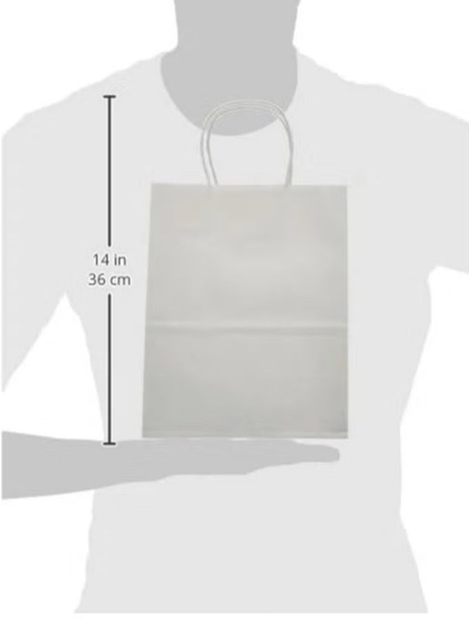 سندس أكياس هدايا مصنوعة من ورق الكرافت الطبيعي مقاس 8x0.2x14.8 بوصة أبيض - Image 2