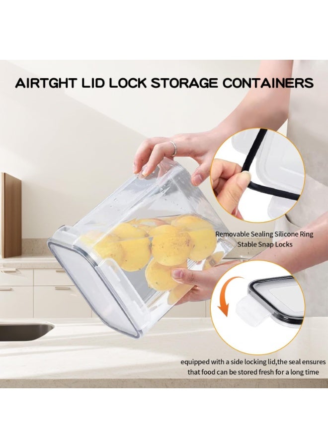 28 Pack Airtight Food Storage Containers, 6 Sizes Cereal & Dry Food Storage Containers, BPA-Free, Stackable Boxes Containers for Kitchen, Clear Plastic Kitchen and Pantry Organization Set, Airtight Plastic Kitchen Storage Organizer for Sugar, Snack, Baking Supplies, Including Labels and Spoon - Image 5