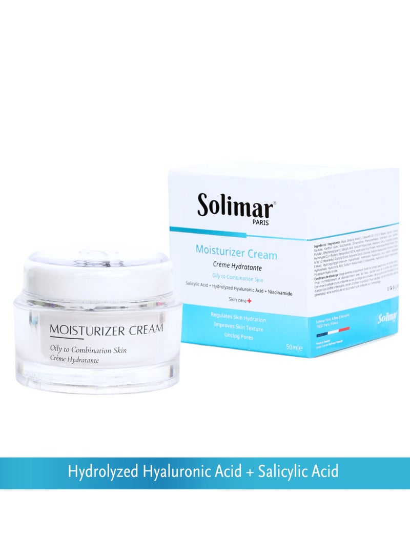 Solimar Paris Moisturizer Cream for Oily to Combination Skin – Lightweight Hydration, 50ml