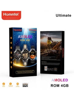 Hommtel 3 Straps AMOLED Smartwatch with 1.3-Inch HD Display, 4GB Built-in Storage, Fitness and Sleep Tracker, Heart Rate Monitor, Custom Watch Faces, IP67 Waterproof Rating, Long Battery Life – Available in Black, Silver, and Gold for Men and Women  - Image 4