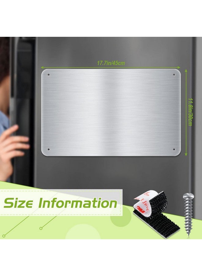 Chinco 2 Pcs Stainless Steel Magnet Board 17.7 x 11.8 Inch Flat Magnet White Board Metal Magnet Bulletin Board Dry Erase Message Board with 8 Pcs Lock Tapes and Screws for Memo to Do List - Image 5