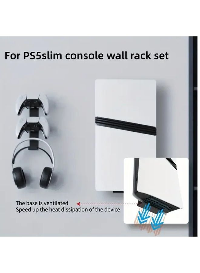 حقيبة قوس حائط أسود لتخزين سماعات رأس وحدة التحكم بلاي ستيشن 5 برو سليم - Image 2