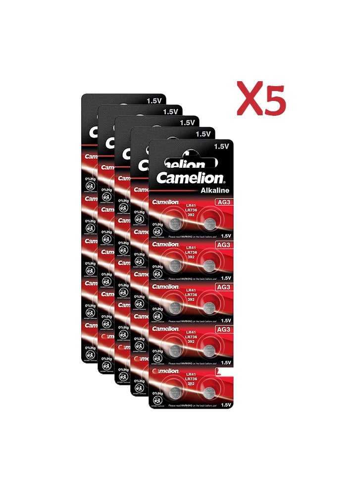 Camelion Camelion alkaline button cell batteries AG3 10 pack x5 - Image 1