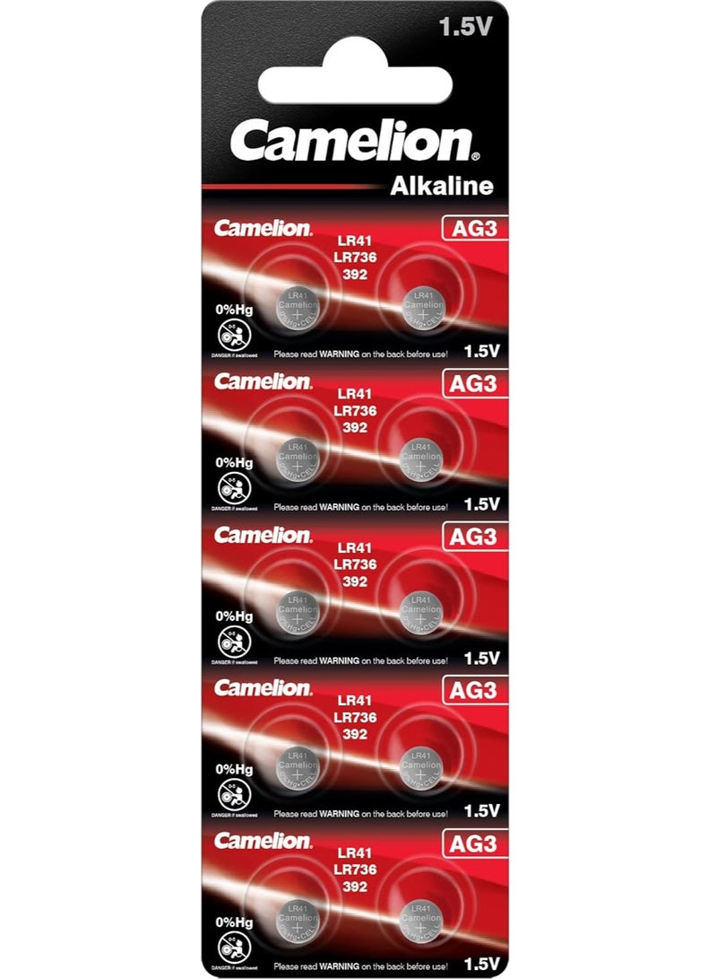 Camelion Camelion alkaline button cell batteries AG3 10 pack x5 - Image 2