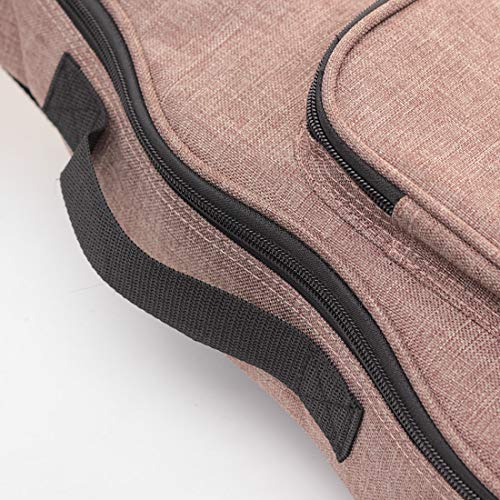 Longteam Linen Simple Ukulele Case 10mm Sponge Portable Waterproof Ukuleles bag Cover Uke gig bag with Accessory Storage Pocket (21 In Soprano, Brown) - Image 4