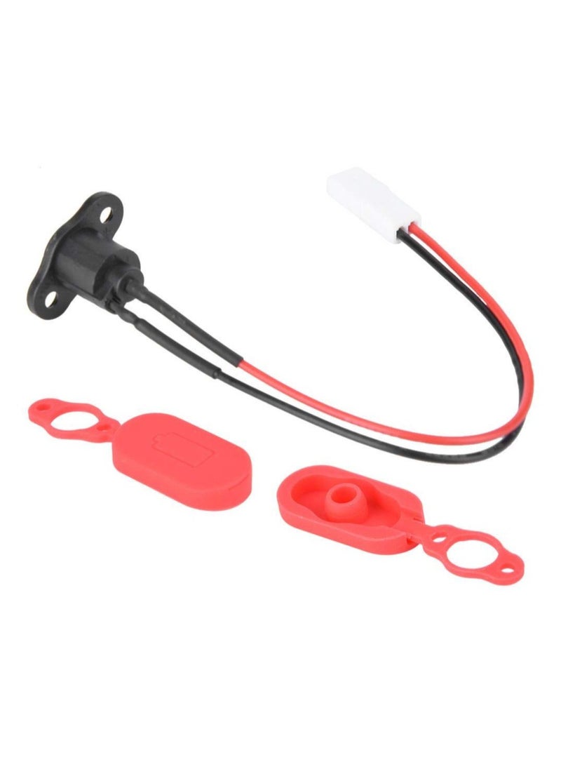 Excefore Scooter Charging Port, A sixx Silicone Charging Port for M365, Charging Port Socket for M365 Battery Charger Connector Socket, with Waterproof Cover, for M365 Electric Scooter Accessory  - Image 1