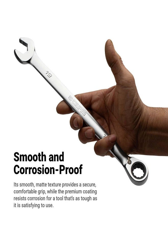 Capri Tools 9/16 in. 120-Tooth Ultra-Smooth Reversible Ratcheting Combination Wrench, XL Long Series, SAE, 12-Point - Image 5