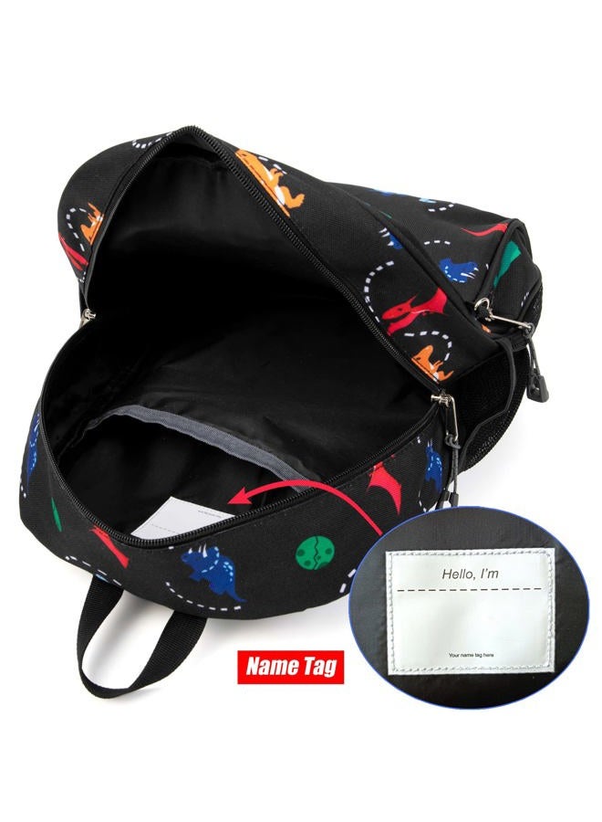 JinBeryl 15 Inch Toddler Backpack Boys, Kids Backpack for Preschool or Kindergarten, with Chest Strap, Dinosaur Black, Rucksack Backpacks - Image 4