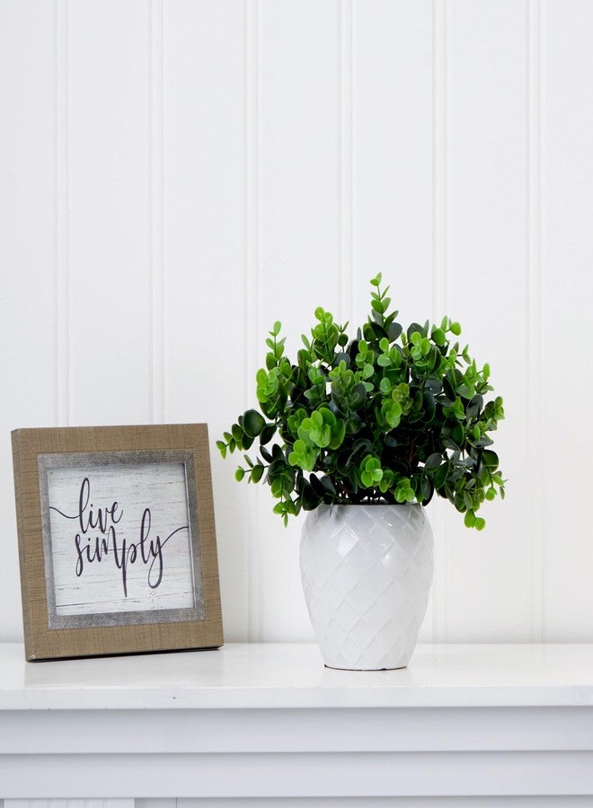 Nearly Natural 11in. Artificial Boxwood Plant with Decorative Planter - Image 4