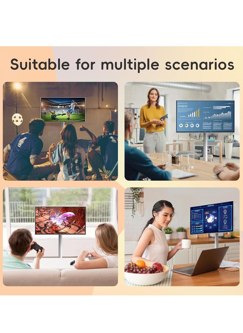 FlashHawk - 21.5 Inch Portable TV Floor Screen with Adjustable Stand - LCD Smart Touch Display Screen | 4G RAM+64G Storage | Built-in Battery, Full Swivel Rotation - Image 1