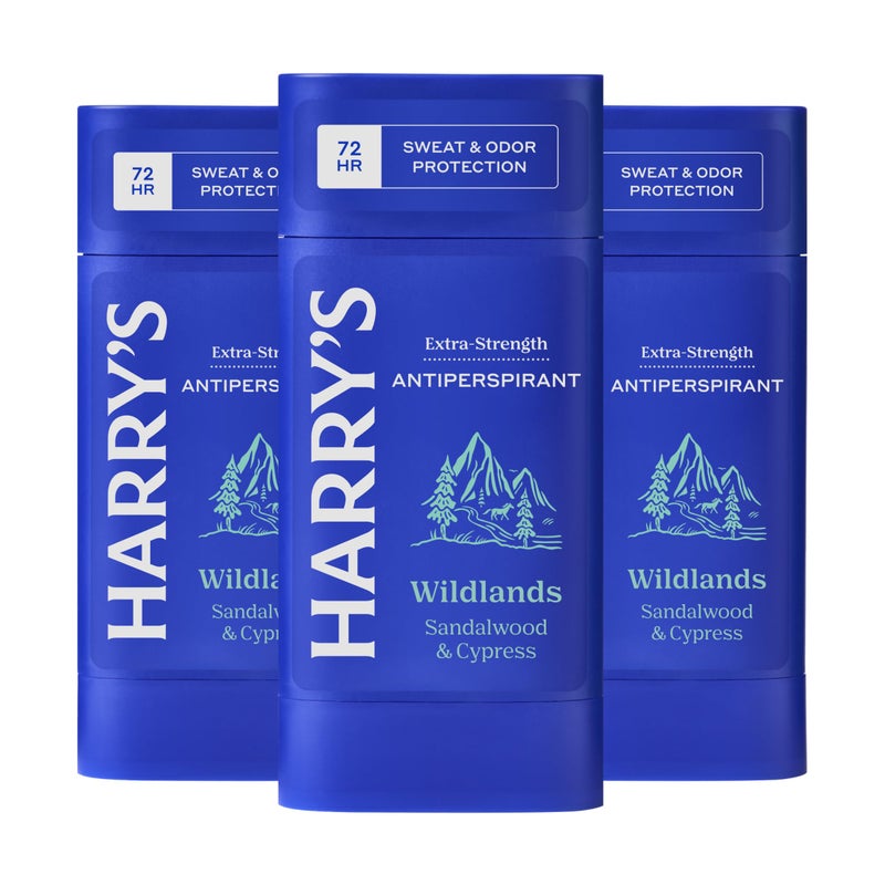 Harry's Extra-Strength Antiperspirant Deodorant, Sweat & Odor Control Antiperspirant for Men, Wildlands, 2.5 oz Pack of 3 - Image 1