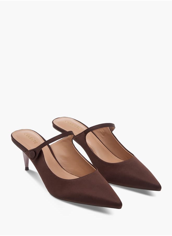 Celeste - Women's Solid Pointed Toe Slip-On Shoes with Stiletto Heels - Image 1
