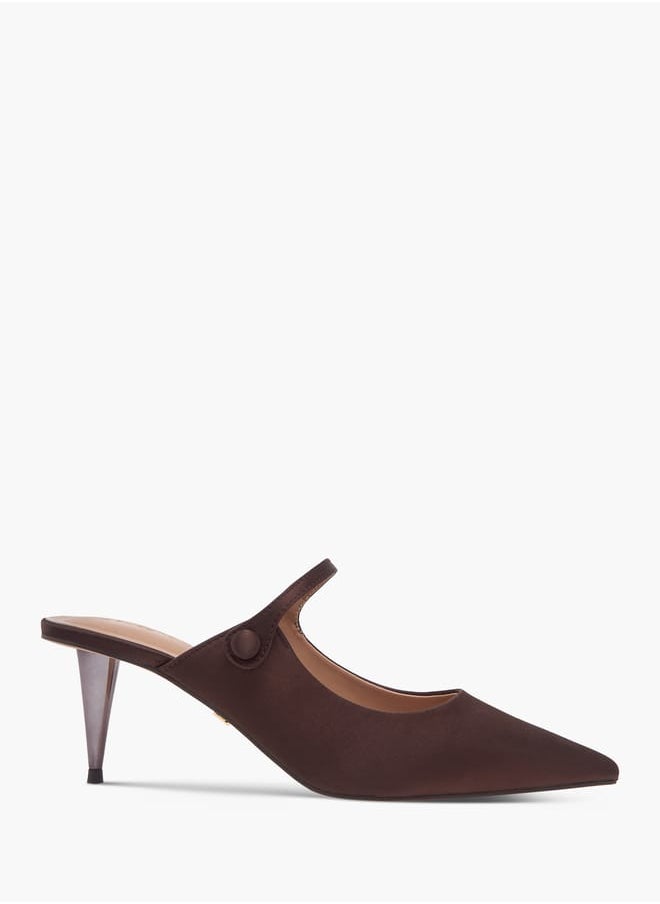 Celeste - Women's Solid Pointed Toe Slip-On Shoes with Stiletto Heels - Image 1