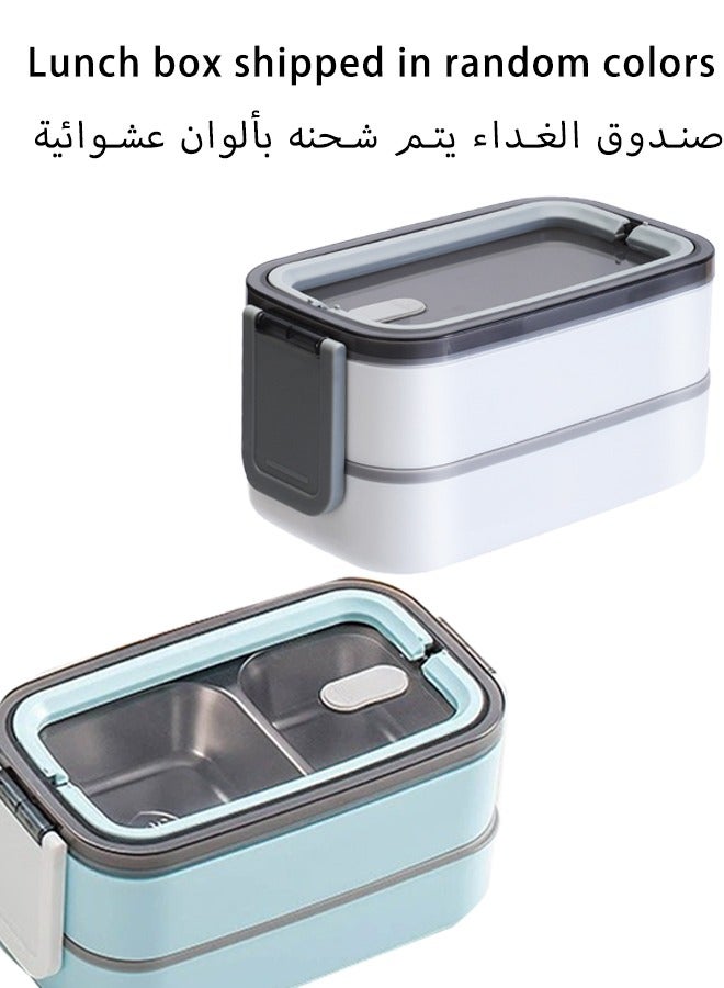 bbet Lunch Box Stainless Steel, Bento Box with 2 Compartments for Kids , Lunch Box for Office 304 Stainless Ttiffin Box Insulated Lunch Box for Adult Lunch Box Microwave Safe - Image 4