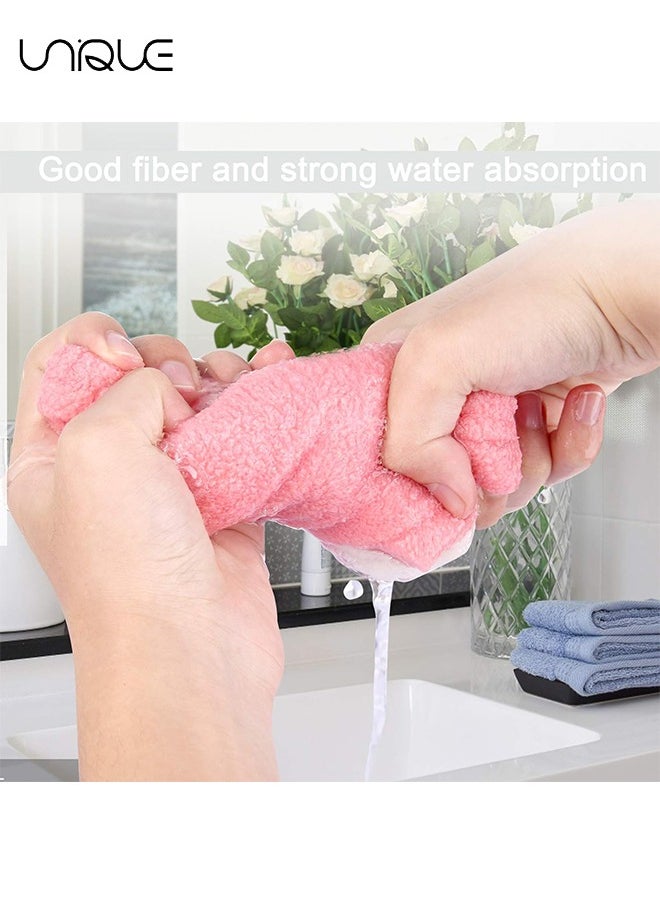 Unique 2PCS Hair Towel Wrap Cute Bear Dry Hair Caps Hair Drying Wrap Towel Bath Head Wrap Drying Turban Cap for Women, Girls, Children and Kids -  Pink + Blue  - Image 4