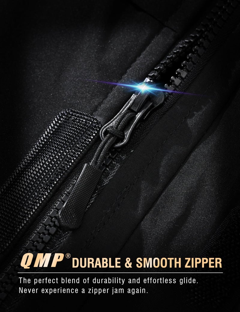 ‎QMP QMP Winter Jackets Coats for Men with Hoode Work Rain Waterproof Windbreaker Fleece Warm Snowboard Ski Snow Military Tactical Casual Insulated Softshell Raincoat Jackets Darkgrey S - Image 5