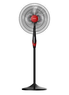 TORNADO TORNADO Pedestal Stand Fan, 18 inch, Oscillation Directions, 3 Speed Levels & Adjustable Height, 4 Blades, Best for Home & Office, Black x Red - TSF-18XW 