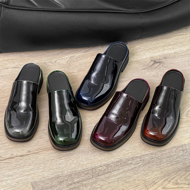 Baotou Half Slippers Retro Summer Outer Wear Boken Lazy Half Slippers 74643 Color Changing Multi-Color-J - Image 4