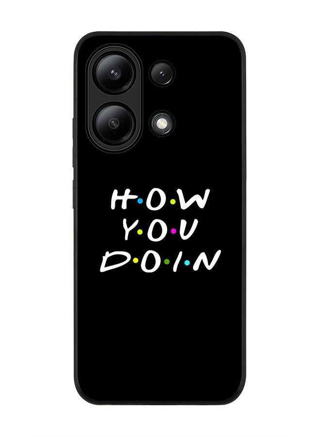 Stylizedd Rugged Black edge case for Xiaomi Redmi Note 13 4G, Slim fit Soft Case Flexible Rubber Edges Anti Drop TPU Gel Thin Cover -  How you doin - Image 1