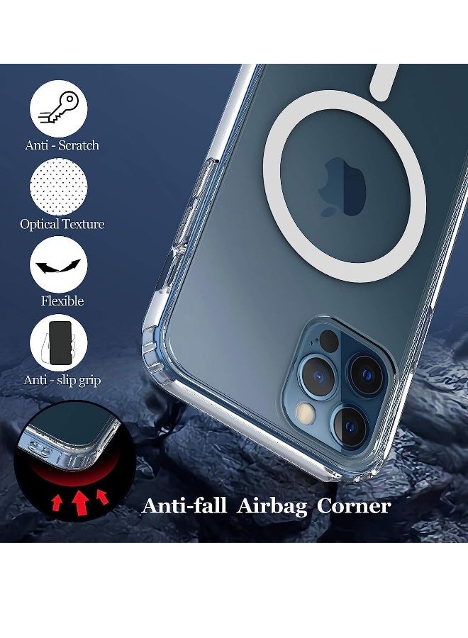 DUSALA iPhone 12 12 Pro Clear Magnetic Cover MagSafe Compatible Hybrid Protective Clear Hard Back Case Shockproof Silicone Frame | Transparent Case for Apple iPhone 12 12 Pro - Image 5