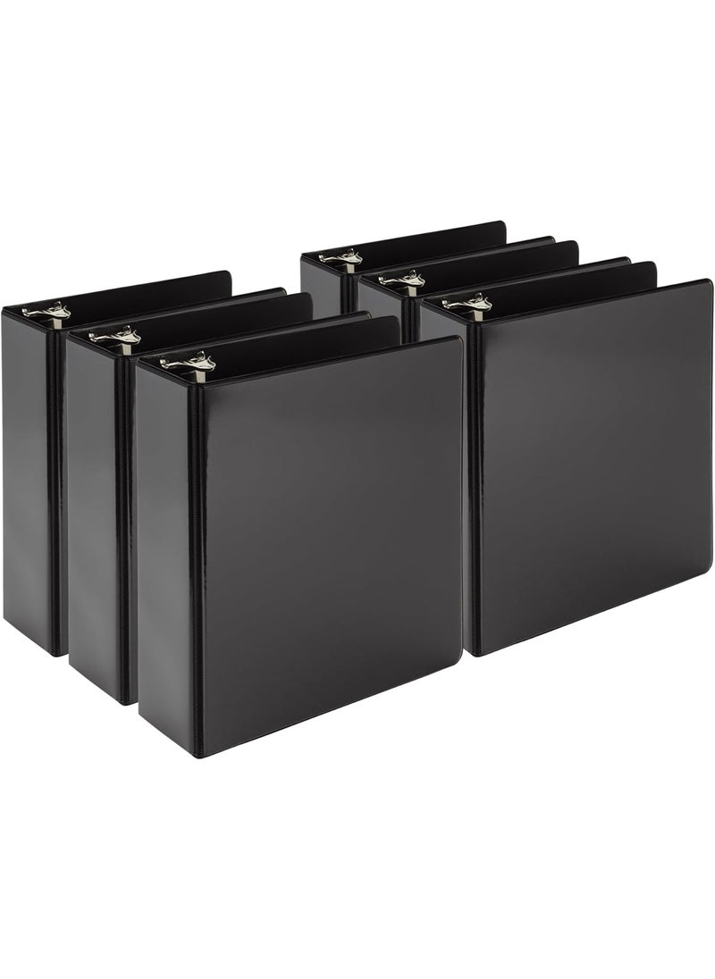 Samsill Samsill Economy 2 Inch Mini 3 Ring Binder Made in The USA 91 x 75 Round Ring Binder NonStick Customizable Cover Black 6 Pack  - Image 1