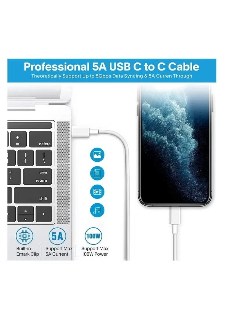 X-level 96W Type C Macbook Pro-Air Fast Replacement Charger, Power Adapter works with 13, 14, 15, 16 Inch 2016/17/18/19/20 Model Laptops, Tabs & Smartphones, Thunderbolt Charger with USB C Cable  - Image 2