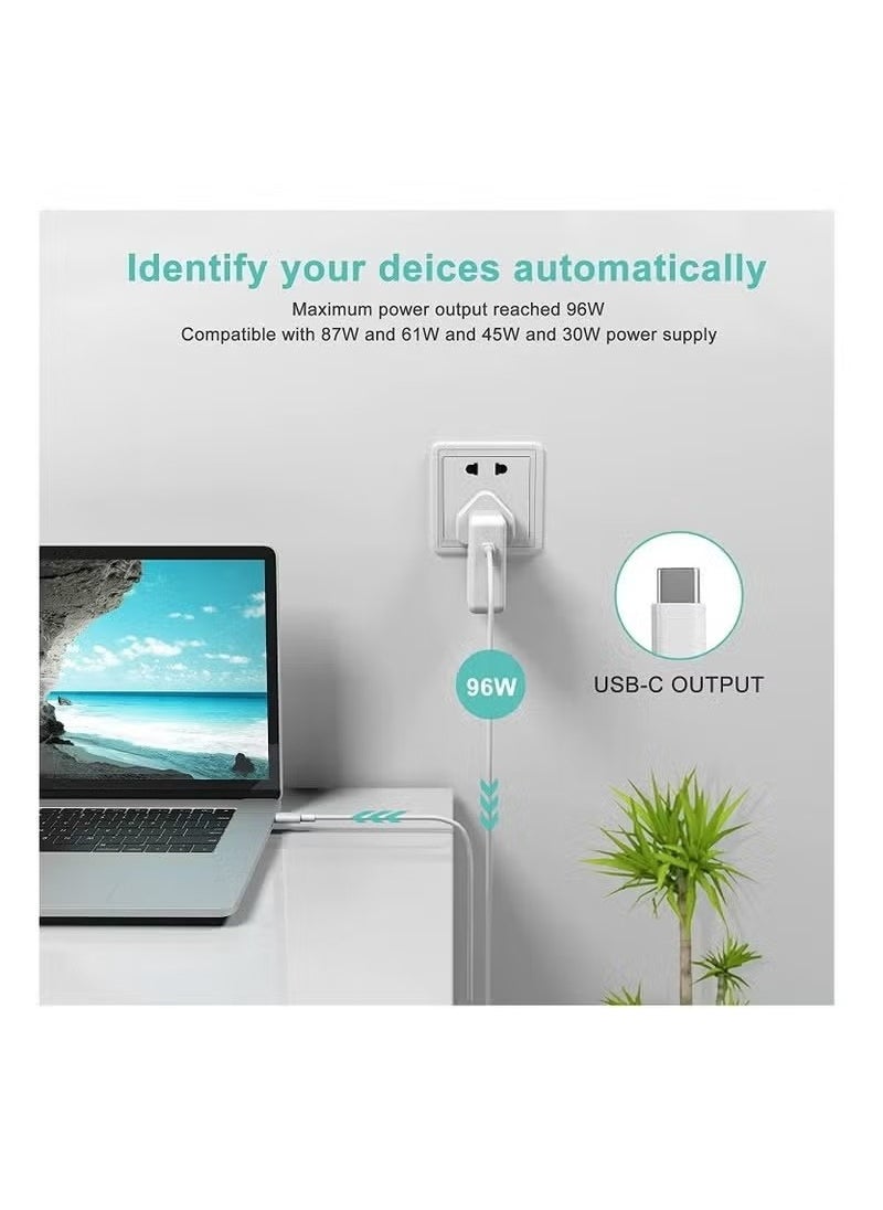 X-level 96W Type C Macbook Pro-Air Fast Replacement Charger, Power Adapter works with 13, 14, 15, 16 Inch 2016/17/18/19/20 Model Laptops, Tabs & Smartphones, Thunderbolt Charger with USB C Cable  - Image 5