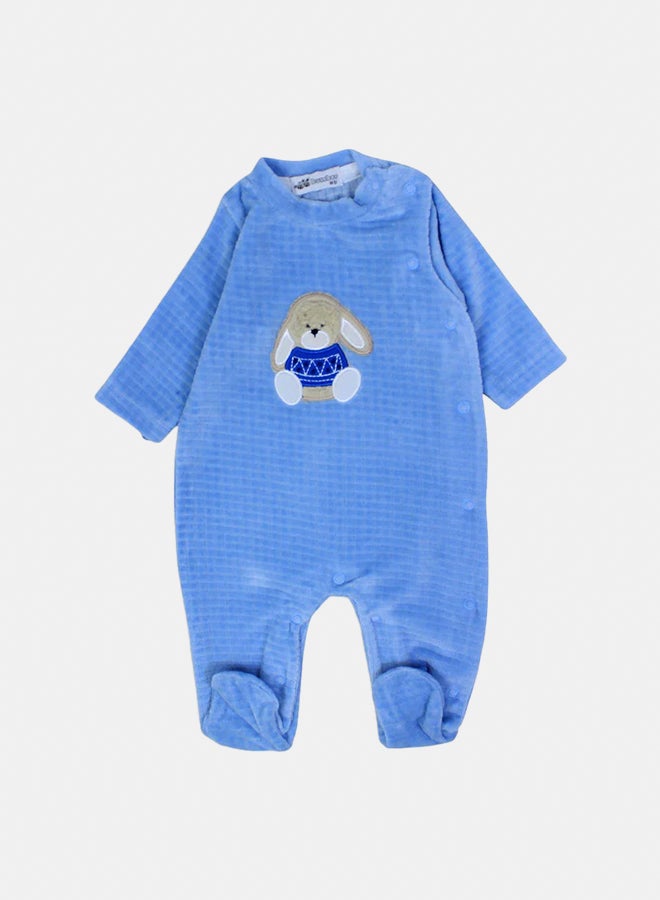 Bumber Baby Boys Velvet Baby Bodysuit - Cute Bear Design - Image 1
