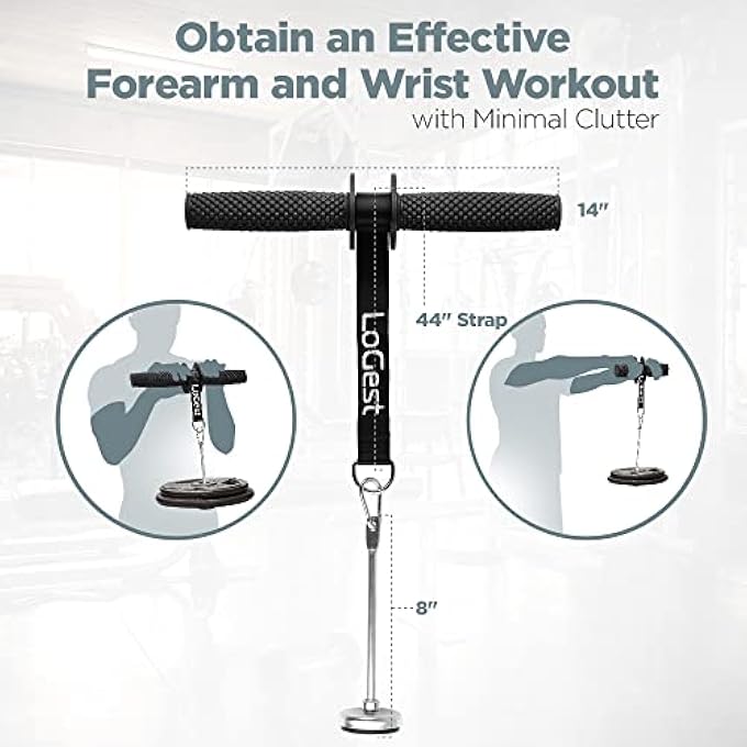 Logest Forearm Blaster - Forearm Wrist Roller - Training Forearm Workout Equipment - Steel Core With Rubber Non Slip Handles - Build Muscle & Strengthen Target Areas & Grip Use Forearm Strengthener - Image 4