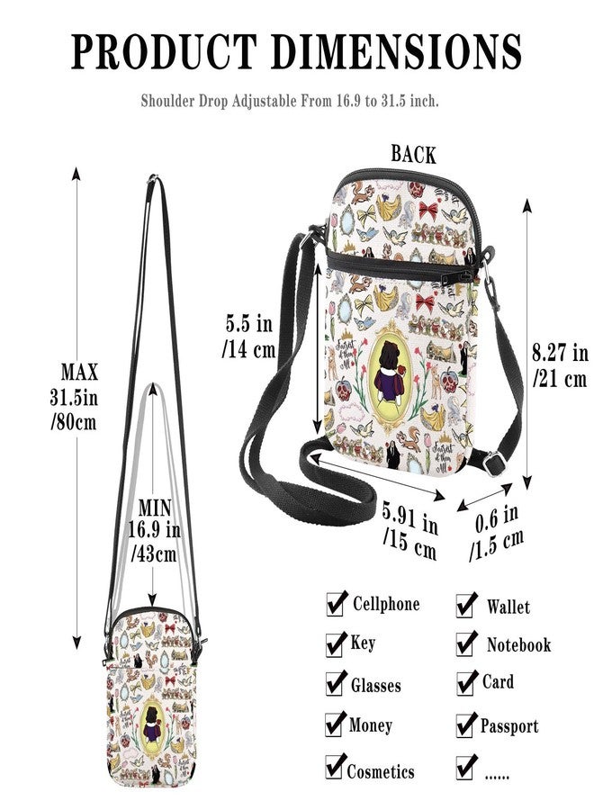 GJTIM White Princess Movie Gift Fairy Tale Lover Gift Princess Character Present Princess Crossbody Bag (White CR) - Image 2