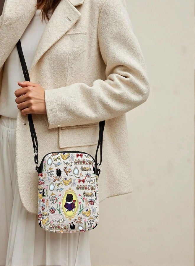 GJTIM White Princess Movie Gift Fairy Tale Lover Gift Princess Character Present Princess Crossbody Bag (White CR) - Image 5