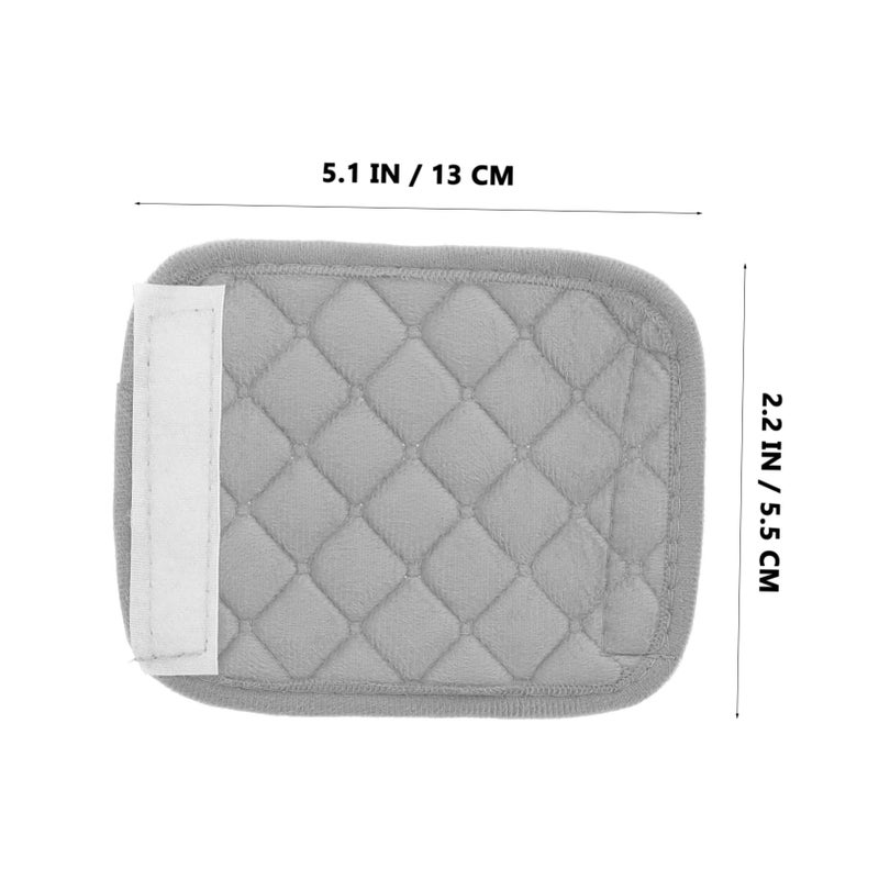 Gray Velvet Interior Car Door Handle Cover Protector Easy Clean Secure Grip - Image 3
