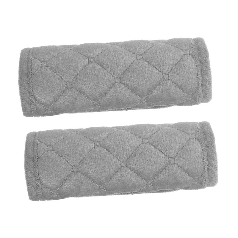 Gray Velvet Interior Car Door Handle Cover Protector Easy Clean Secure Grip - Image 2