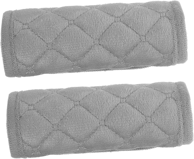 Gray Velvet Interior Car Door Handle Cover Protector Easy Clean Secure Grip - Image 1