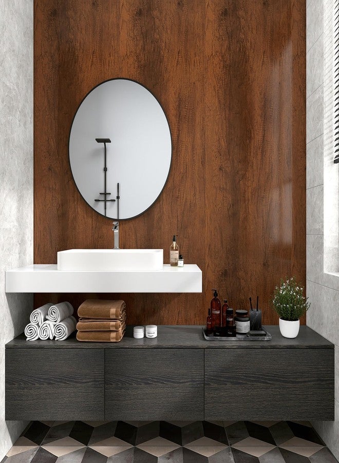 Wallercity Brown Peel and Stick Wood Grain Contact Paper Wood Look Self Adhesive Wallpaper for Countertop Drawer Peel and Stick Countertops Contact Paper Waterproof Vintage for Cabinets 15.8''x78.7'' - Image 4