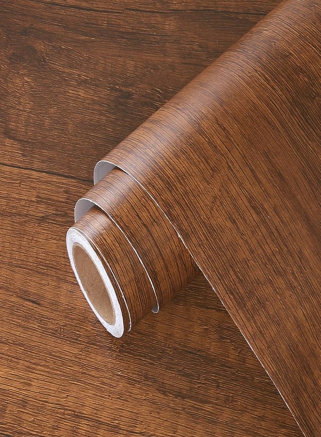 Wallercity Brown Peel and Stick Wood Grain Contact Paper Wood Look Self Adhesive Wallpaper for Countertop Drawer Peel and Stick Countertops Contact Paper Waterproof Vintage for Cabinets 15.8''x78.7'' - Image 2