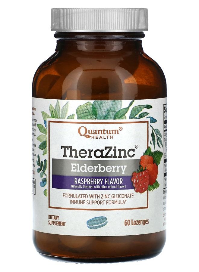 Quantum Health - TheraZinc Elderberry Raspberry 60 Lozenges - Image 1