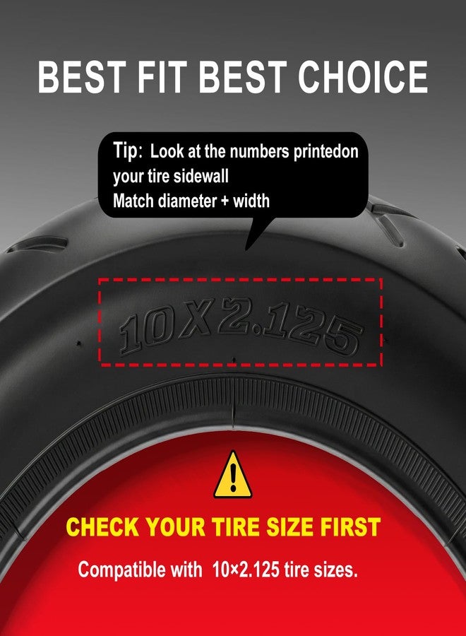EMERK 10x2.125 Scooter Tire & Tube Set: EMERK 10 Inch Wear-Resistant Pneumatic Replacement Scooter Tires and Inner Tubes with 90° Bent Valve and 2 Tire Levers (2-Pack) - Image 2