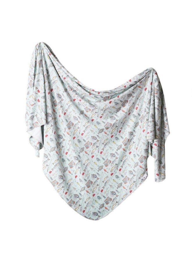 Copper Pearl Large Premium Knit Baby Swaddle Receiving Blanket Trout - Image 1