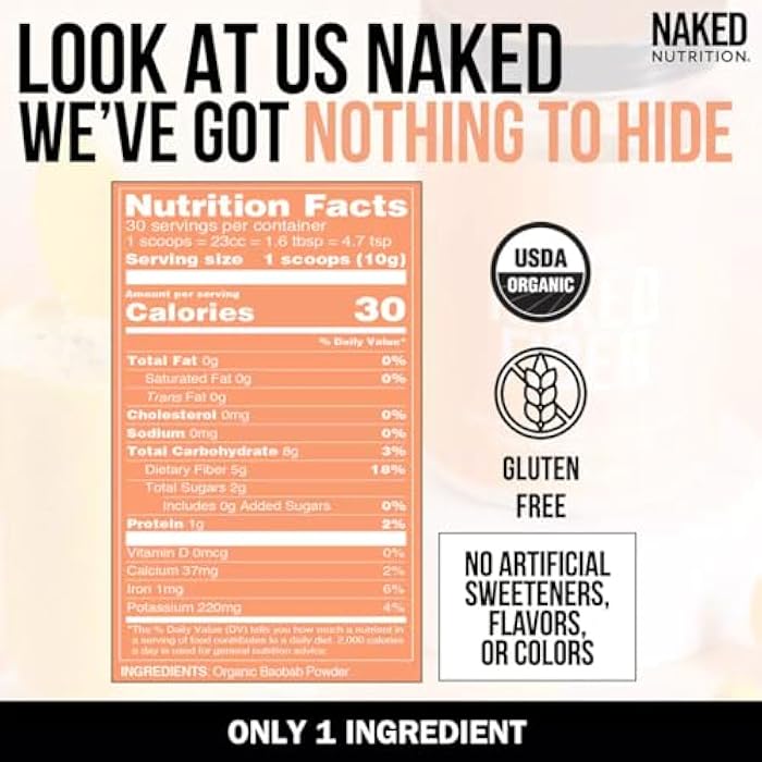 Nakd Naked Fiber Organic Baobab Powder Fiber Supplement - Image 4