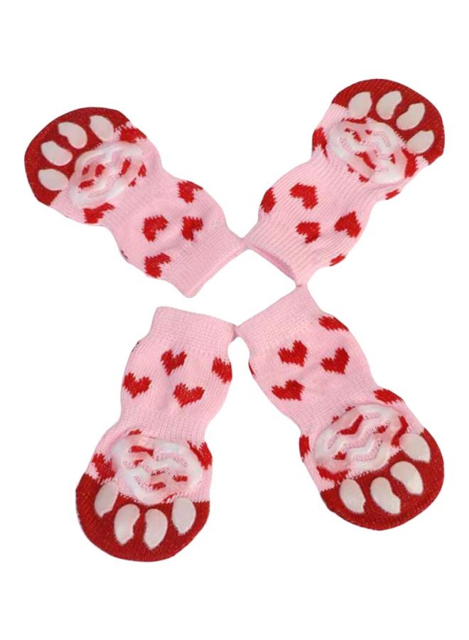 Cute Pattern Pure Cotton Socks For Pets Light Red/Pink - Image 1