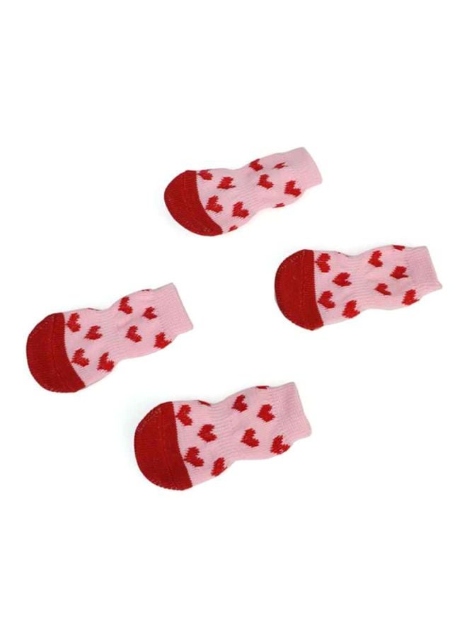 Cute Pattern Pure Cotton Socks For Pets Light Red/Pink - Image 2