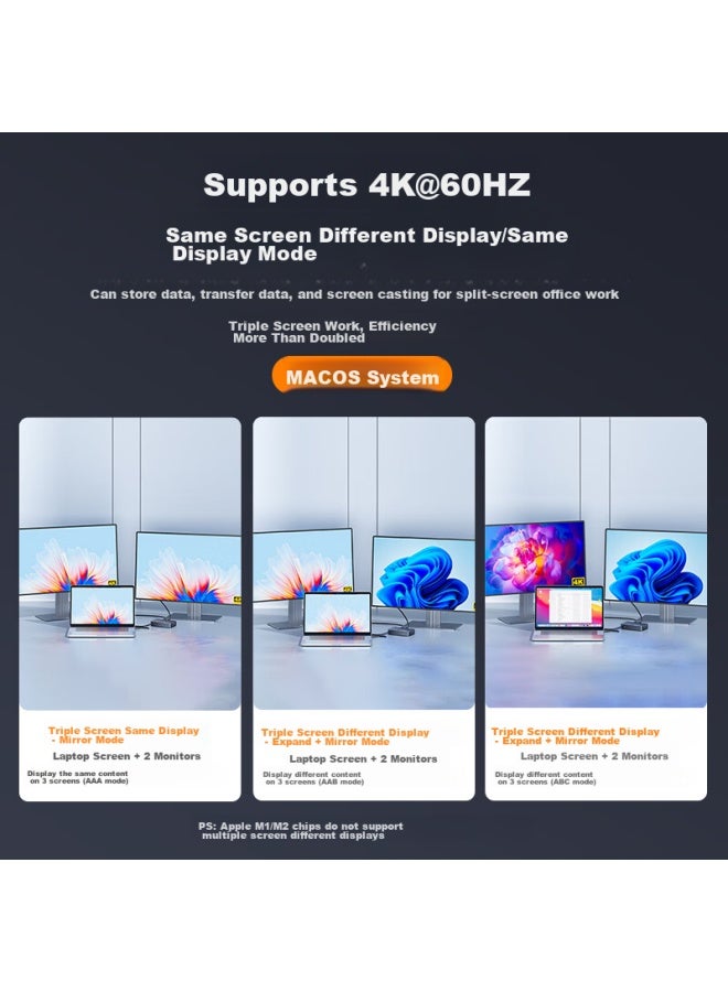 Acasis Thunderbolt 3 Expansion Dock, Nvme M.2 Portable Hard Drive Enclosure, Ultra Hd 8k Thunderbolt Converter, Compatible With Laptops, Thunderbolt 3 Expansion Dock Tbu405plus - Image 5