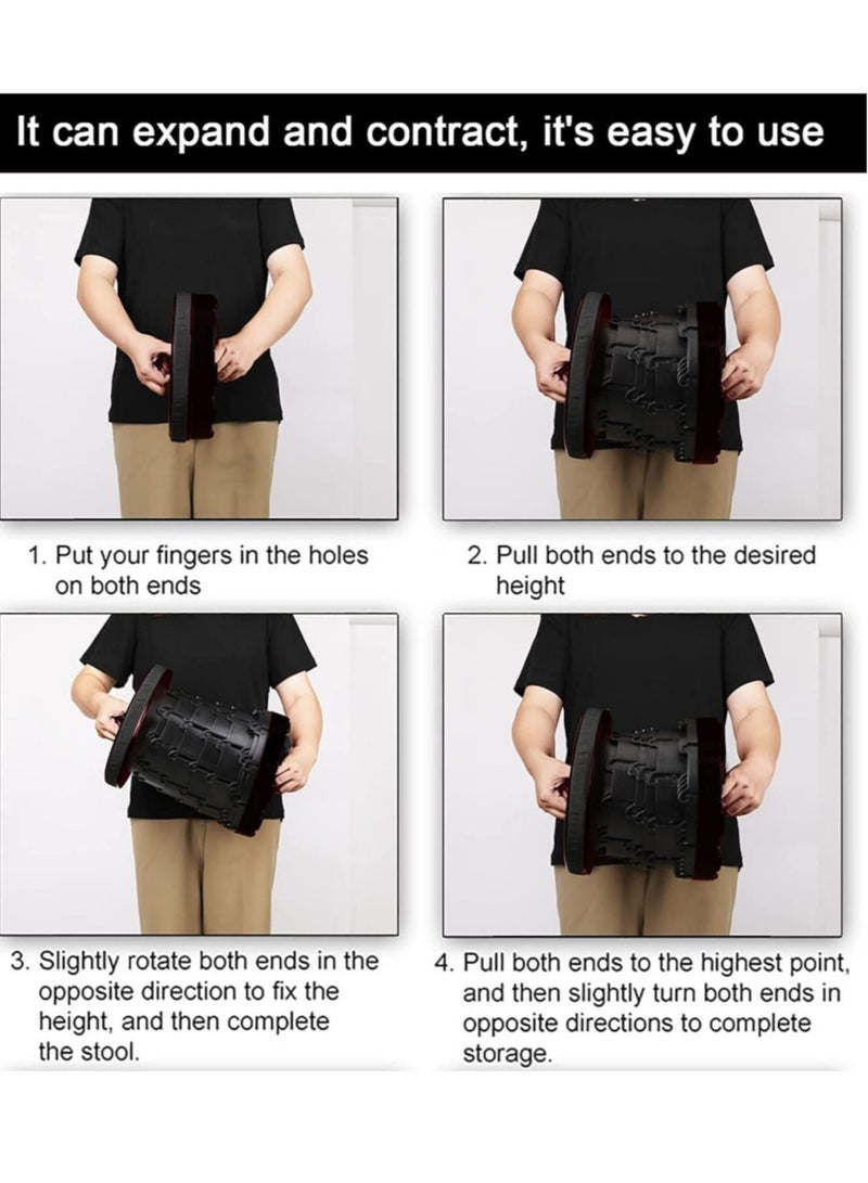 إلترازون Multifunctional Foldable Chair Shrink Stool Portable Telescoping Stool, Retractable Stool for Camping Garden Fishing Hiking Travel BBQ, Adjustable Plastic - Image 2